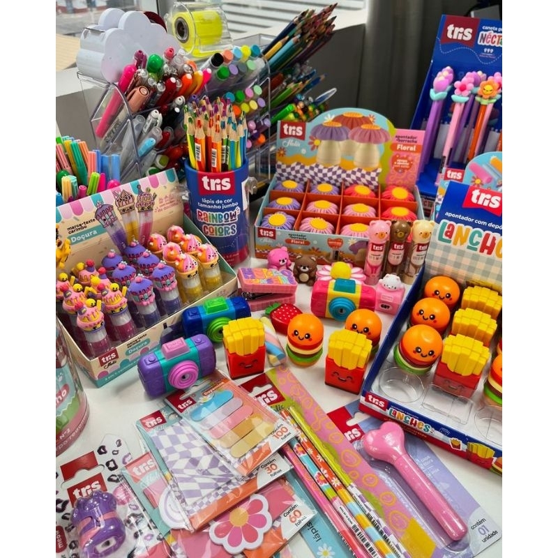 Kit Papelaria Fofa Caixa 20 Itens Papelaria Criativa Itens Diversos Papelaria Kawaii — R$ 60,00 em Shopee