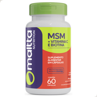 MSM Metilsulfonilmetano + Biotina + Vitamina C 60 Cápsulas Suplemento Enxofre Orgânico Suporte em Oferta na Shopee