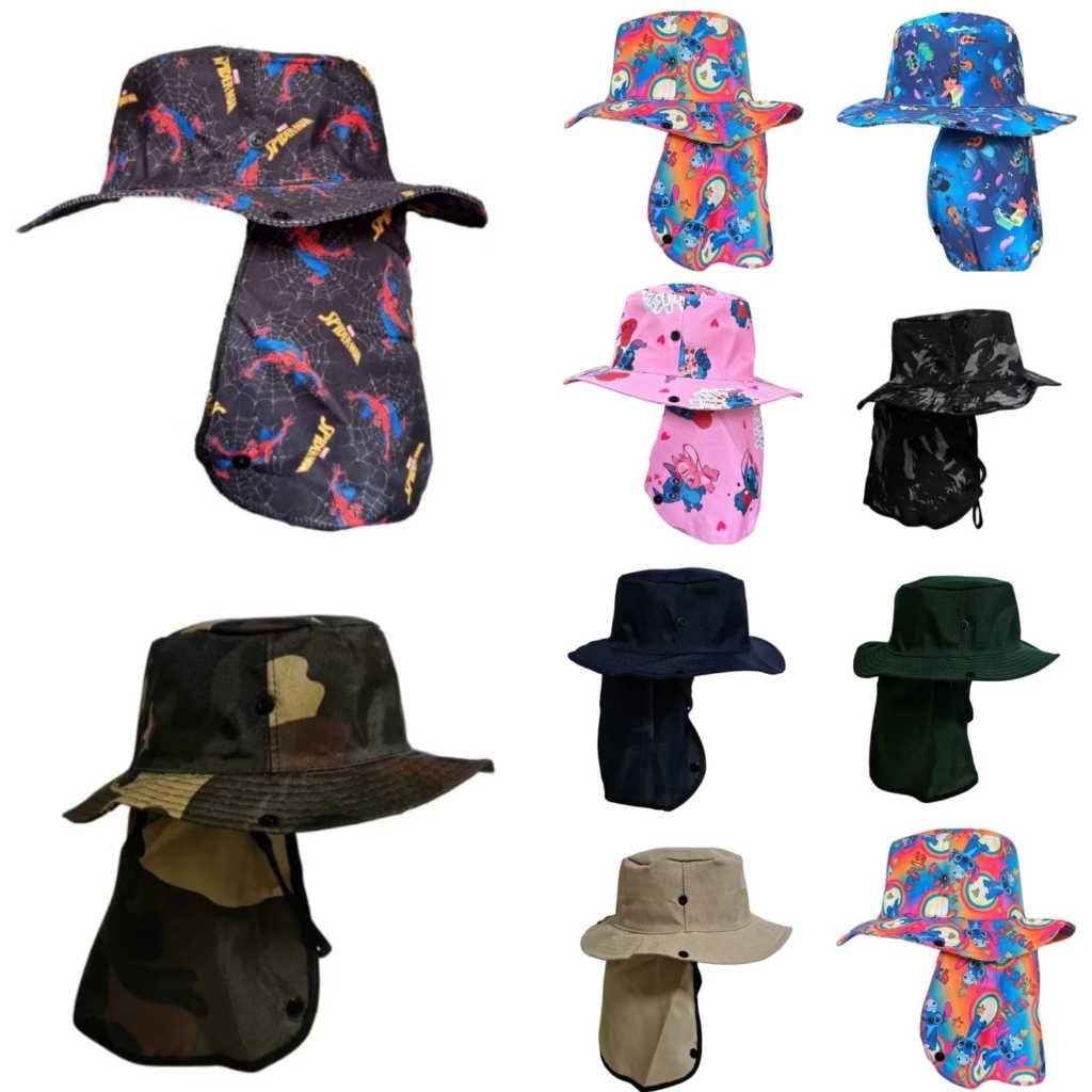 Chapéu Pescador Australiano Infantil com Proteção no Pescoço Unissex 2a 6 Anos