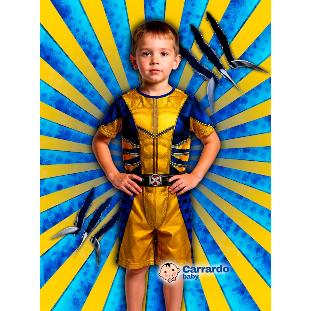 Fantasia Infantil Menino Wolverine Roupa Temática Masculina Heróis Presente Achadinhos Barato X-Men