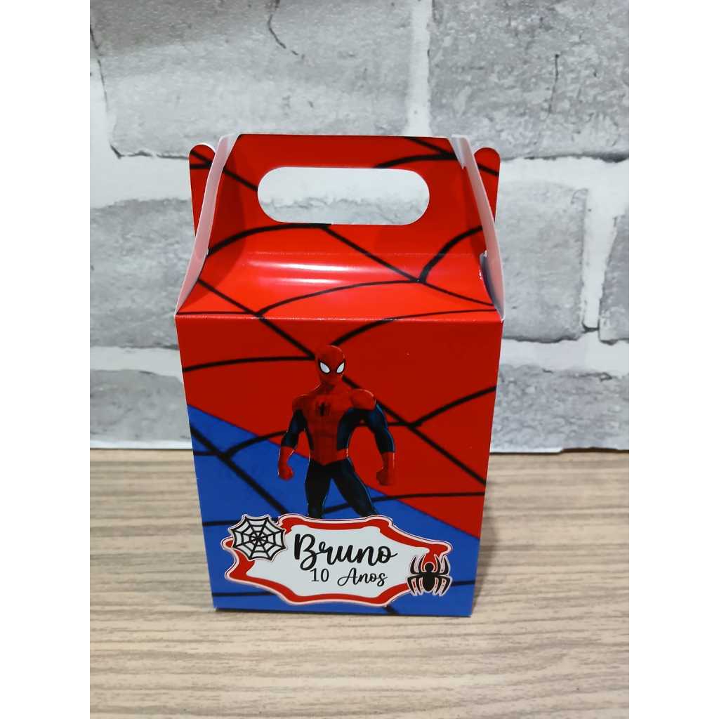 Caixa Maleta homem aranha   -  kit festa de aniversário - PEGUE E MONTE  / LEMBRACINHA PERSONALIZADA