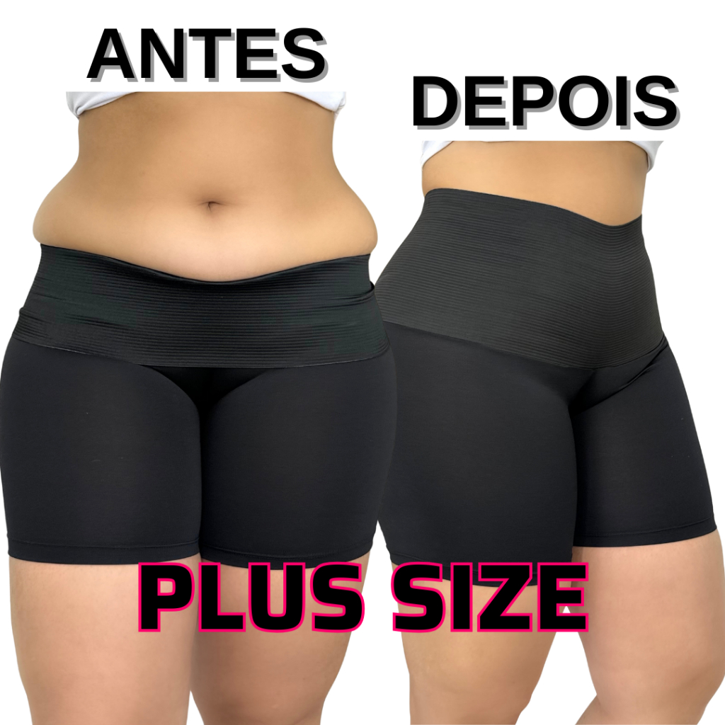 Short Plus Size Anágua Cinta Modeladora Feminino Segunda Pele Redutora De Medida Alta Compressão Reduz Medidas
