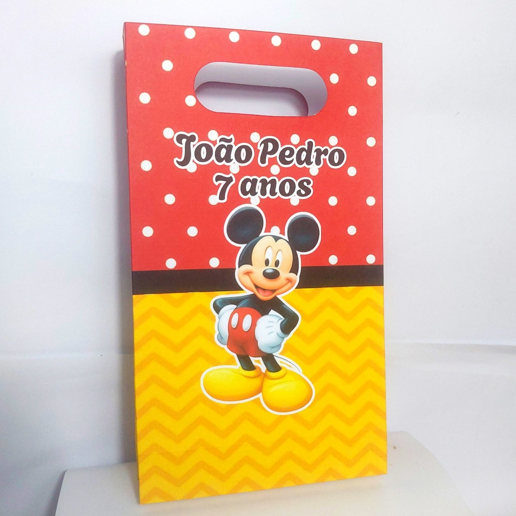 30 SACOLINHAS  MICKEY MOUSE VERMELHO lembrancinhas PERSONALIZADAS ANIVERSÁRIO BOCA DE PALHAÇO 21X13cm