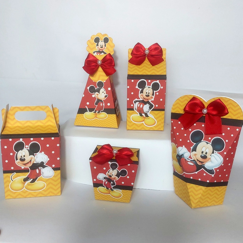 MICKEY MOUSE VERMELHO Kit 50 Lembrancinhas Personalizadas Caixinhas de aniversário festa infantil Tema Aniversário