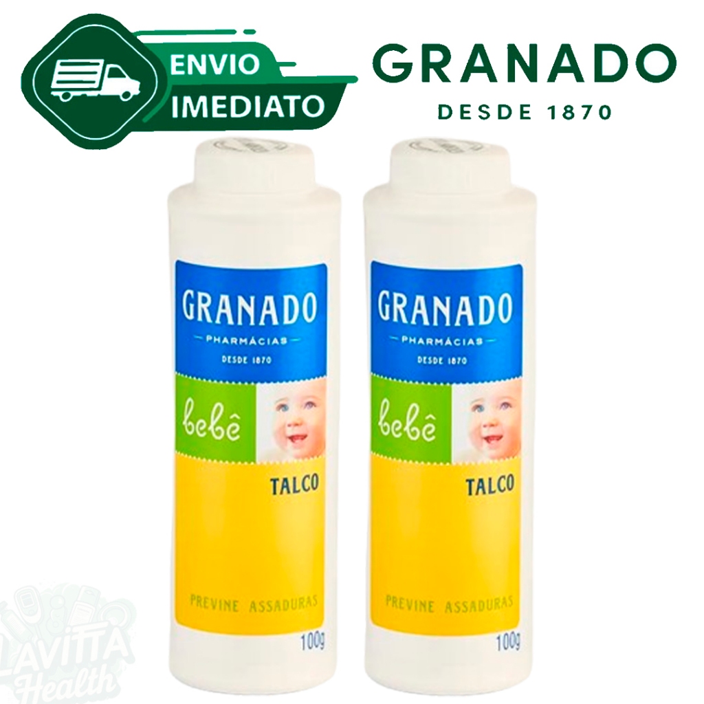 Kit C/2 Talco Infantil Granado Antiassadura Para Bebê 100g Perfumado Fórmula Suave Envio Imediato