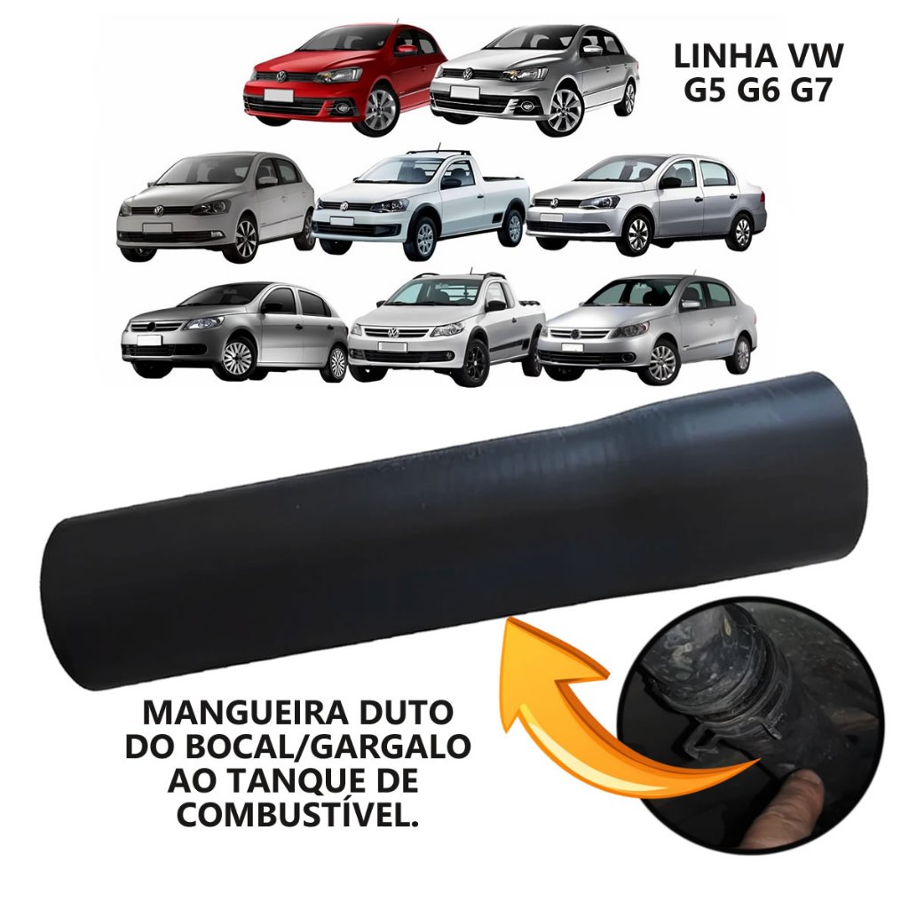 Mangueira Duto Bocal Tanque Abastecimento Combústivel VW Gol Voyage Saveiro G5 G6 G7 Novo com NFe