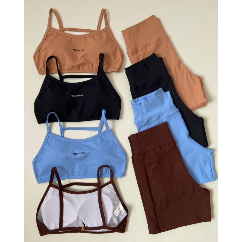 conjunto fitnes short e cropped no poliamida zero transparência alta modelagem com bojo removível