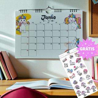 Calendário de Parede 2026/2027 - Base Wire-O Horizontal A4 - Unicórnio em Oferta na Shopee