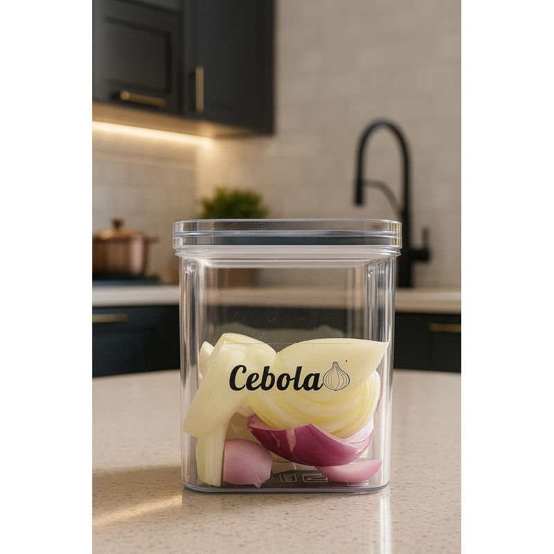 Porta-Cebola- Pote Hermético 950g - pote para alho - porta-cebola - porta-molho tomate - cozinha