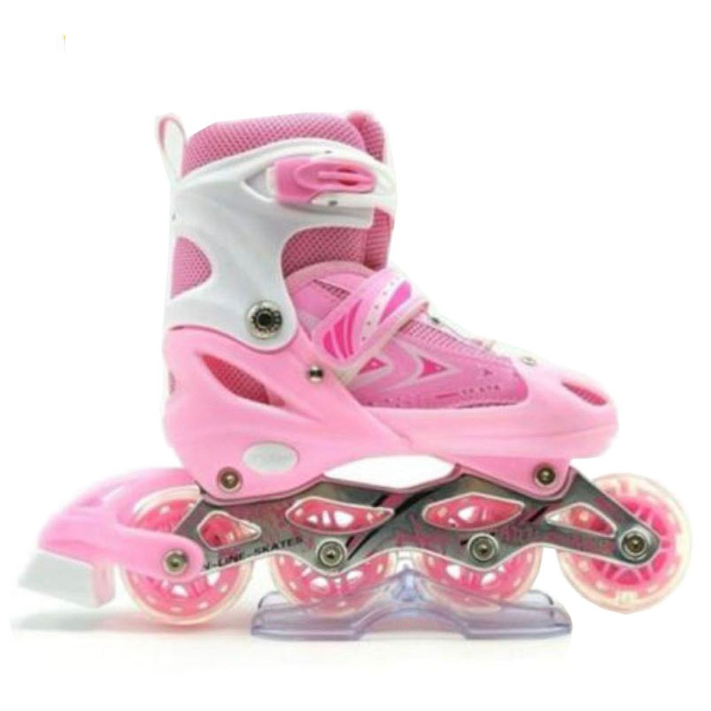 Patins Roller Infantil Inline 4 Rodas Reto Menina Rosa Patins Presente Dia Dos Criancas Barato
