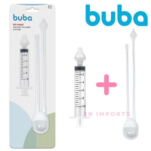 Kit Aspirador Sucção e Seringa Lavador Nasal Buba
