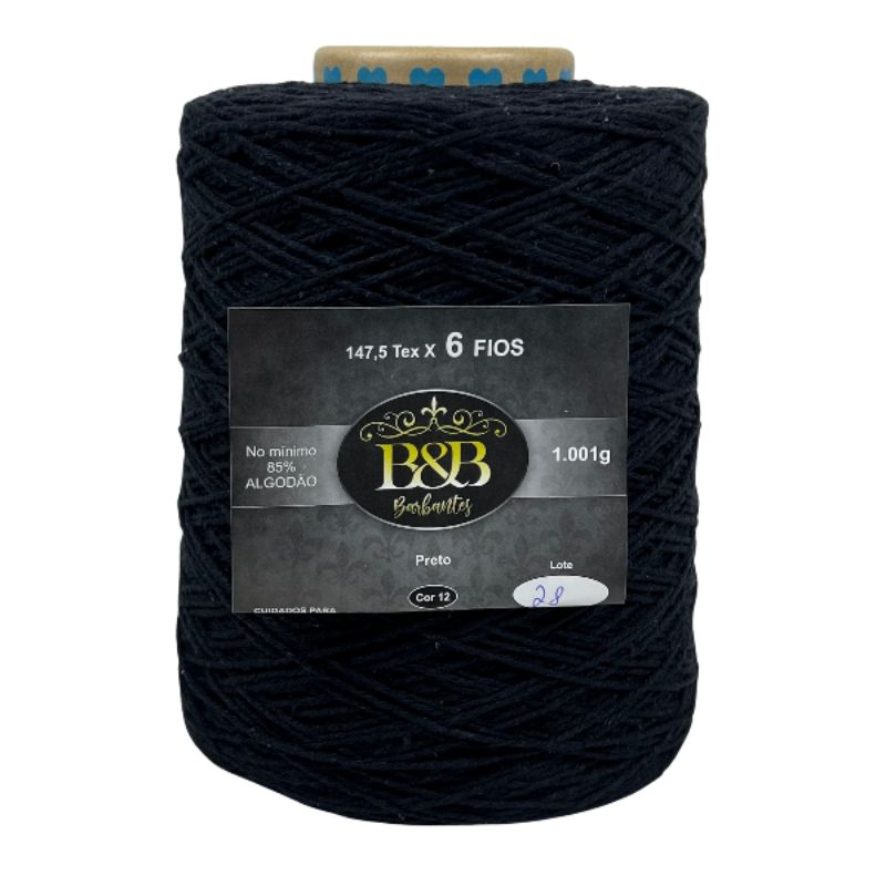 Barbante Fio 6 B&b 1kg Cor 12 Preto (1 Kg) em Oferta na Shopee