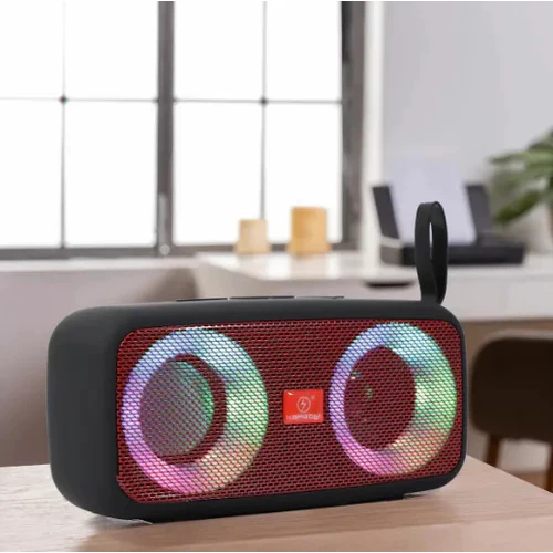 Caixa de som portátil Kapbom KA-8053 30W Bluetooth USB FM LED colorido 5 horas preto\azul\vermelho em Oferta na Shopee
