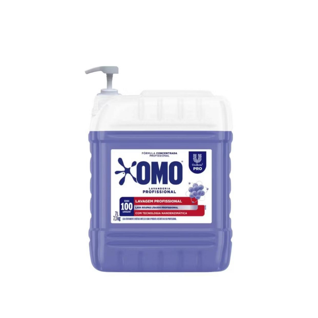 Sabão Líquido Omo Lavagem Perfeita Pro Galão 7 Litros + Válvula Pump