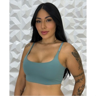 Kit 2 Top Fitness Academia Dupla camada Costas Abertas Sem Bojo Conforto e Estilo Poliamida em Oferta na Shopee