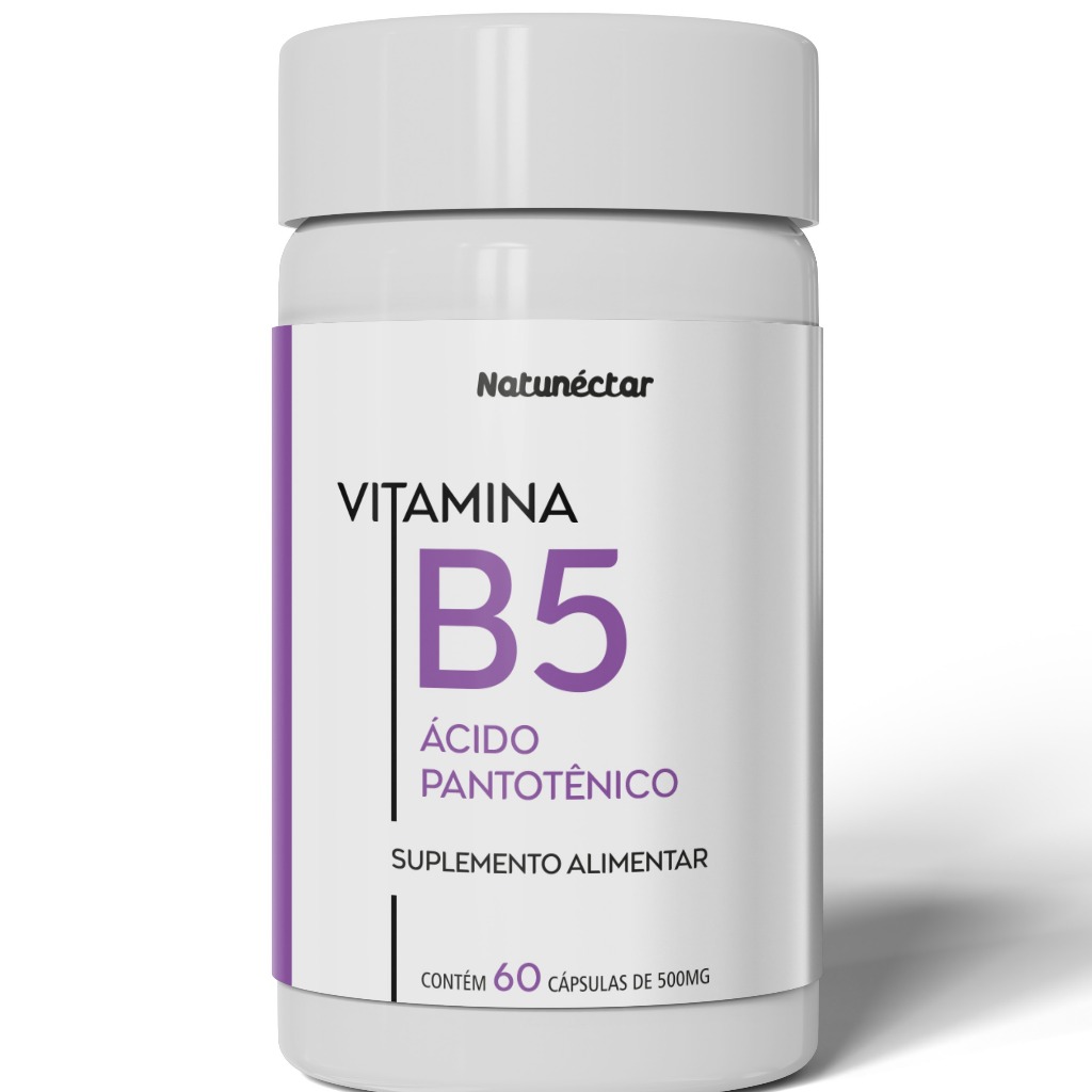 Vitamina B5 Ácido Pantotênico 500mg 60 Capsulas em Oferta na Shopee