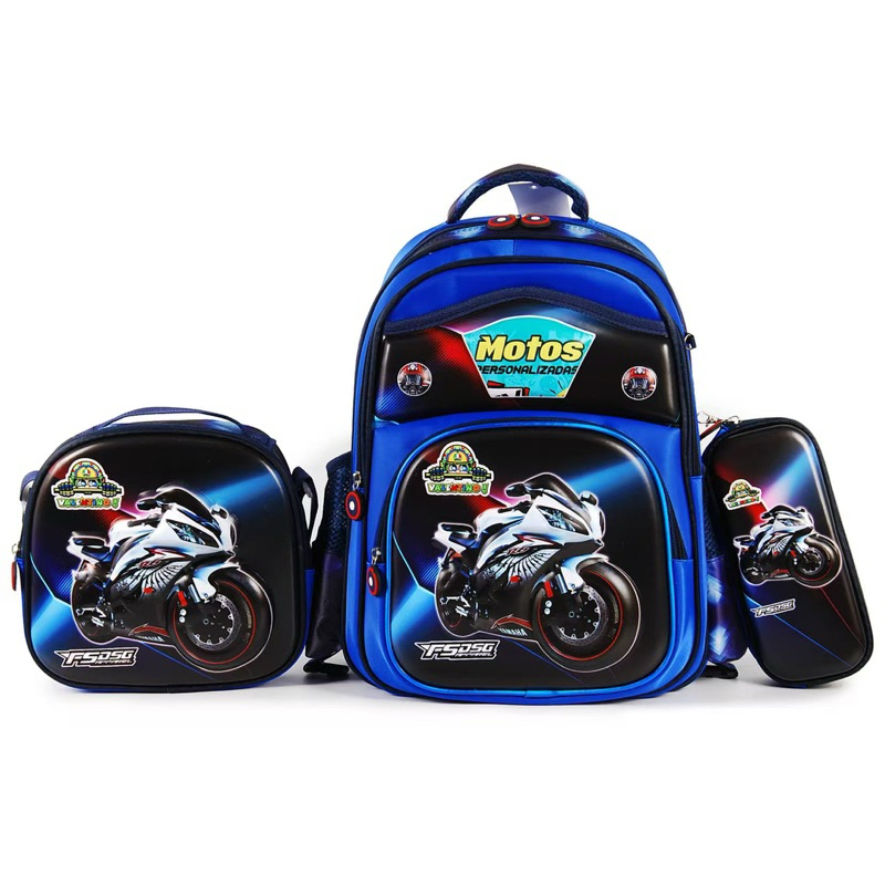 Kit Mochila Infantil Masculino 3 Peças com Lancheira Escolar + Estojo Menino — imagem 2 de 2