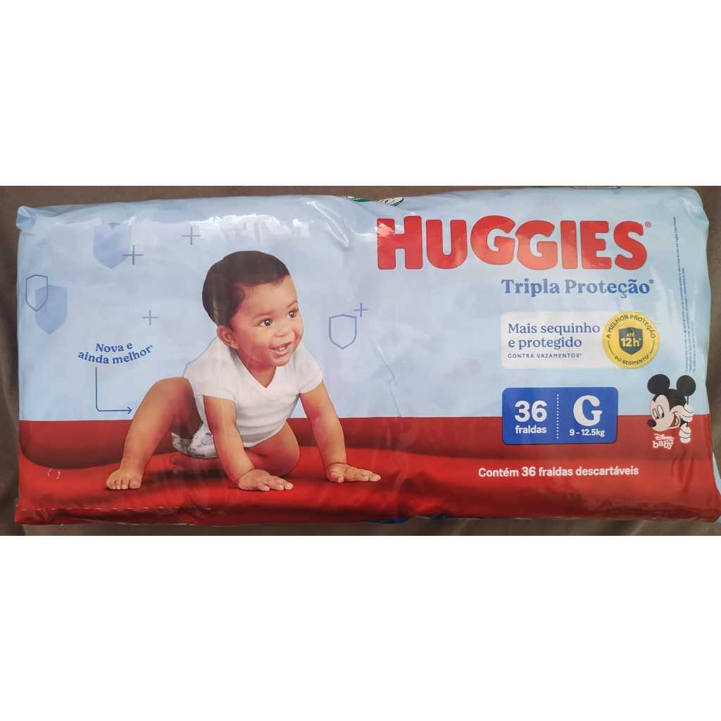 Fradas Huggies TRIPLA PROTEÇÃO - Tam. G 36 unidades