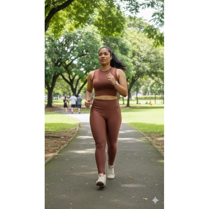 Conjunto Feminino Calça Legging e Top Cropped Academia Fitness Tecido Grosso Premium  Zero Transparência. em Oferta na Shopee