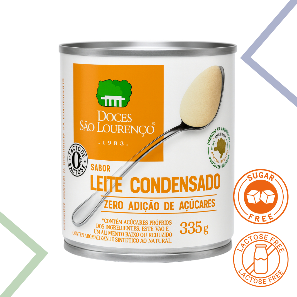 Leite Condensado Zero Açúcar Zero Lactose 335g Doces São Lourenço Diet Light em Oferta na Shopee