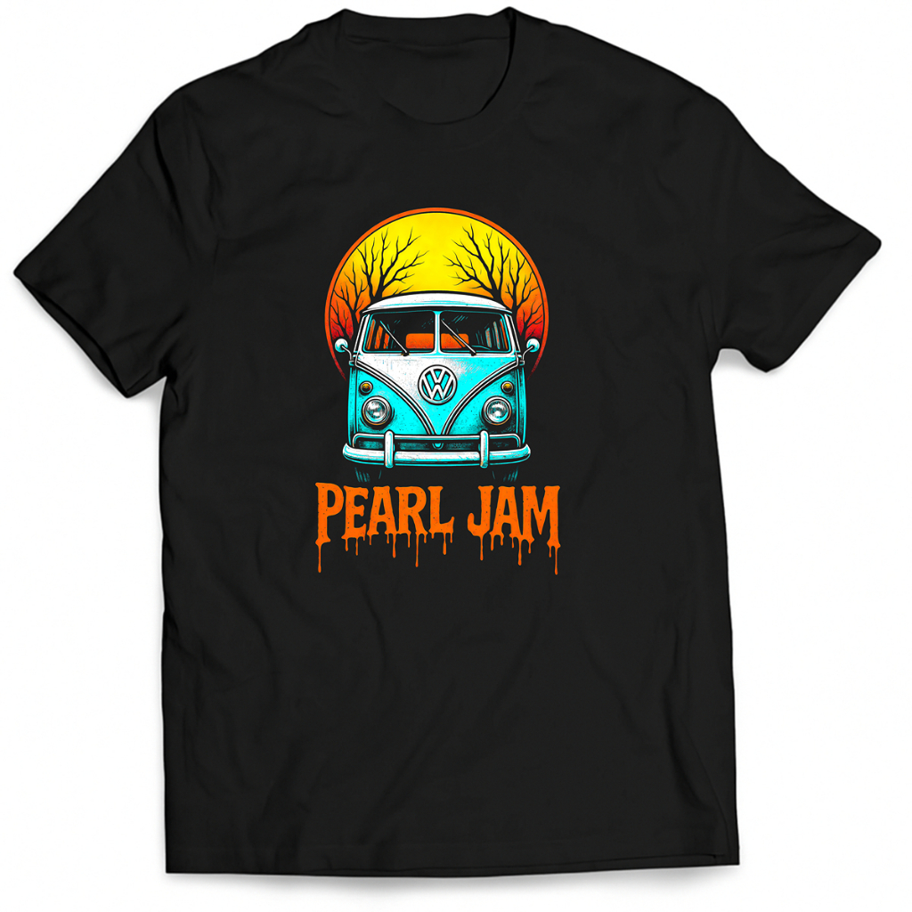 Camiseta Banda Pearl Jam Kombi Retrô 100% Algodão Unissex Camisa Banda Pearl Jam