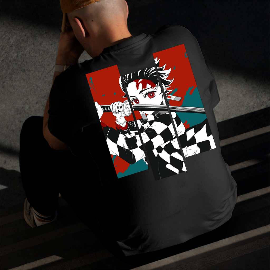 Camiseta Masculina Estampada Tanjiiro 100% Algodão Estilo Conforto Diário Do Tamanho P ao GG