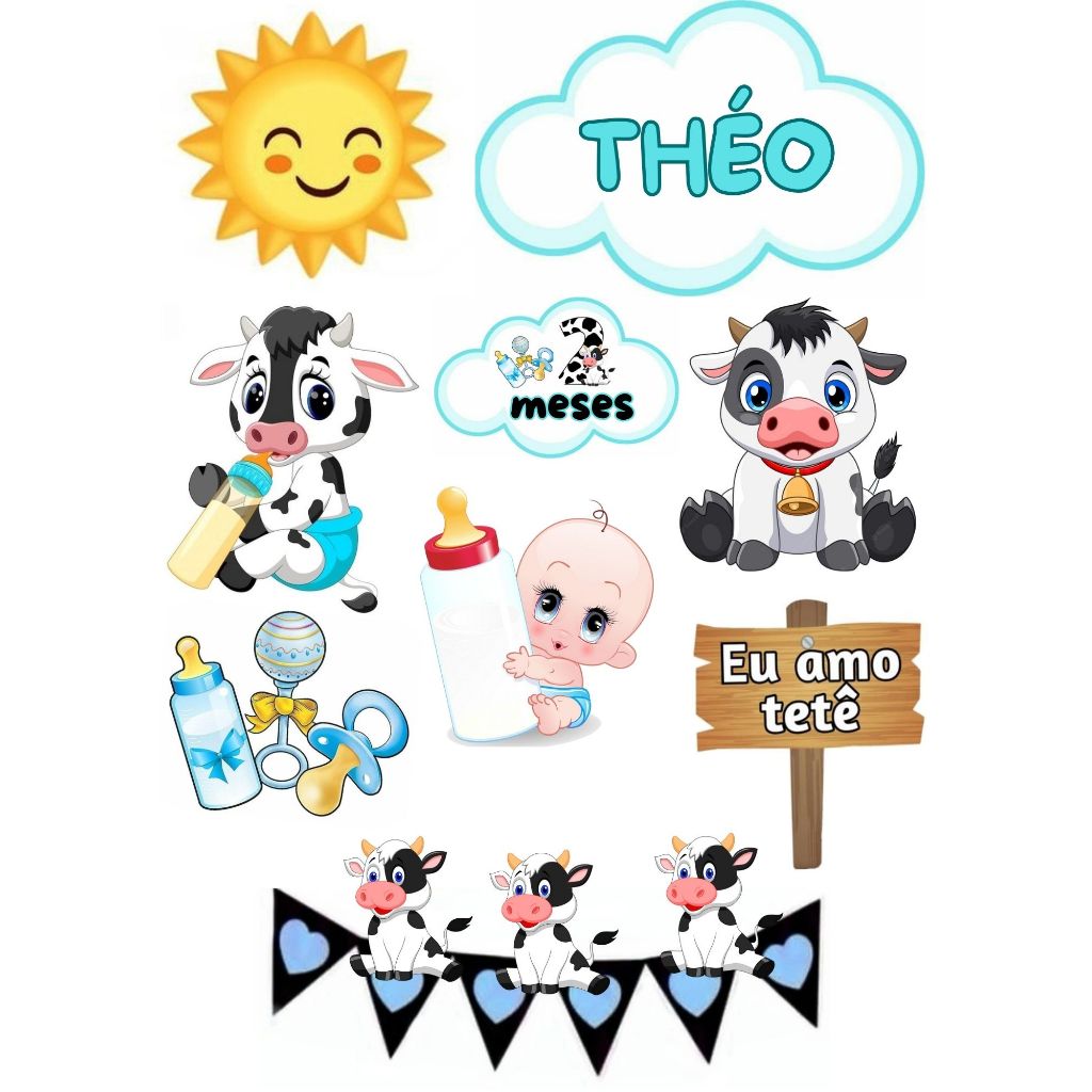 Topper , TOPO de Bolo AMO MEU TETÊ Personalizado para comemoração , aniversários,  mês aniversário em Oferta na Shopee