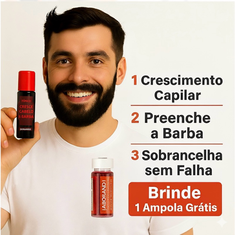 Tônico Crescimento Rápido Cabelo e Barba Dermabel – Alecrim e Jaborandi em Oferta na Shopee