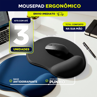 Mouse pad ergonômico em gel e tecido 22 x 19 cm Maior conforto Previne lesões em Oferta na Shopee