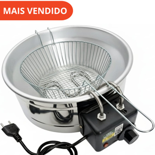 Fritadeira Elétrica Industrial Residencial 5L Tacho Redondo Batata Coxinha Frango Pastel Loja Nacional em Oferta na Shopee