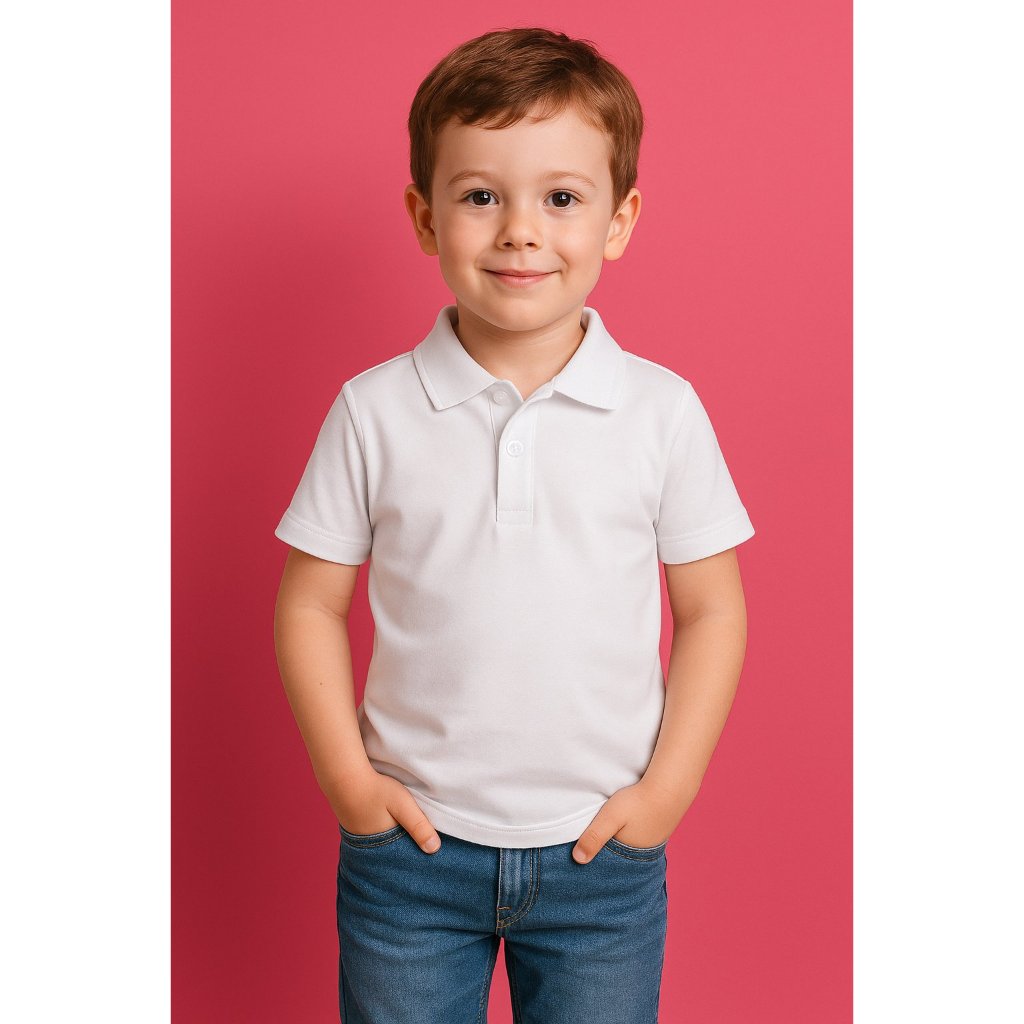 Camisa Basica modelo Polo Infantil 100% Algodão – Tamanhos 1 a 10 anos