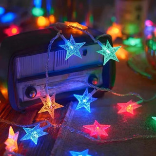 Cordão de luzes de estrela de cinco pontas com 28 LEDs, adequado para decoração de árvore de Natal/festa de Natal