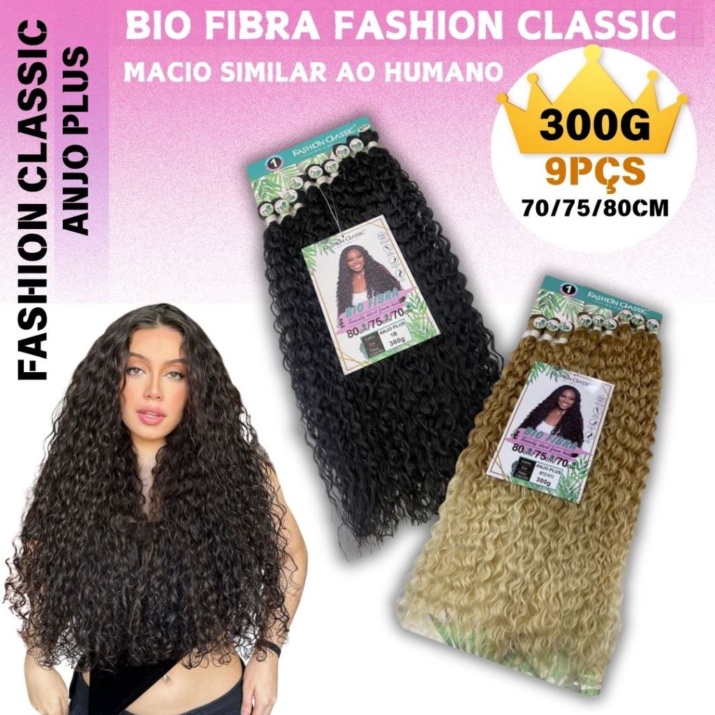 Anjo Plus 80cm FASHION CLASSIC BIO FIBIRA SIMILAR AO HUMANO HAIR 300g Cabelo Cacheado - Bio Fibra