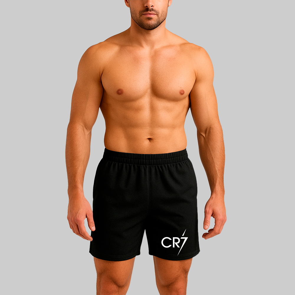 Short Masculino Bermuda Cr7 Cristiano Ronaldo robozao futebol Microfibra Tactel Elastano Academia Treino Praia