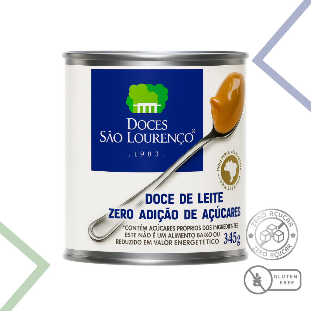 Doce de Leite Zero Açúcar 345g Doces São Lourenço Sem Glúten Sobremesa Diet Light Cremoso Tradicion