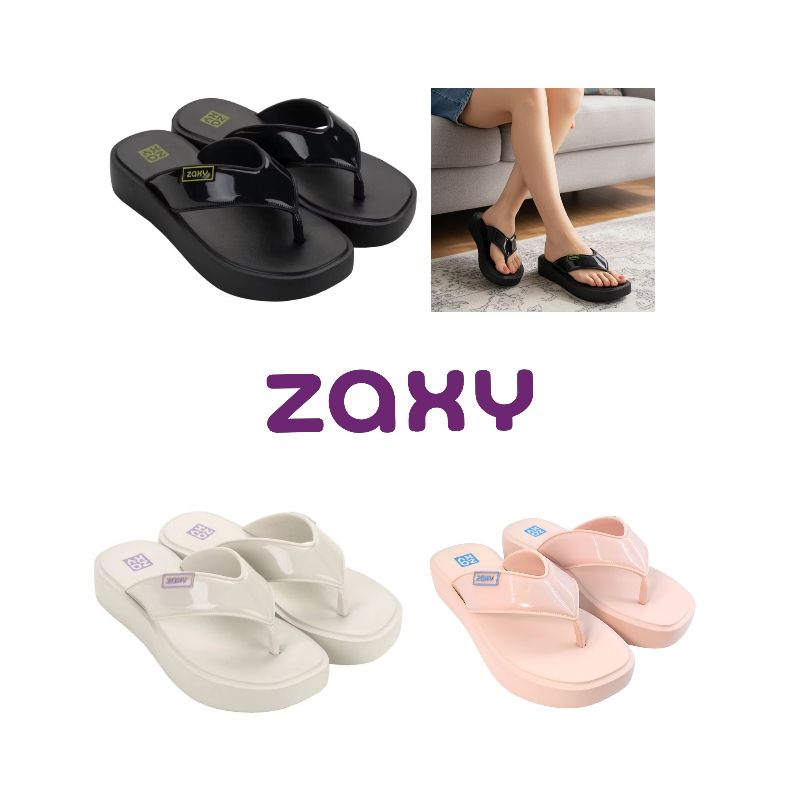 Chinelo Plataforma Zaxy Trend Sandalia Feminina Plataforma Zaxy Ortopédica macio confortavel para caminhada nude preto