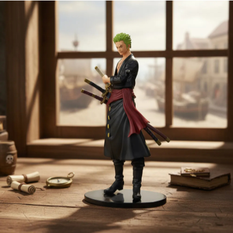 Boneco One Piece Zoro Roronoa Preto 18cm Action Figure Brinquedo