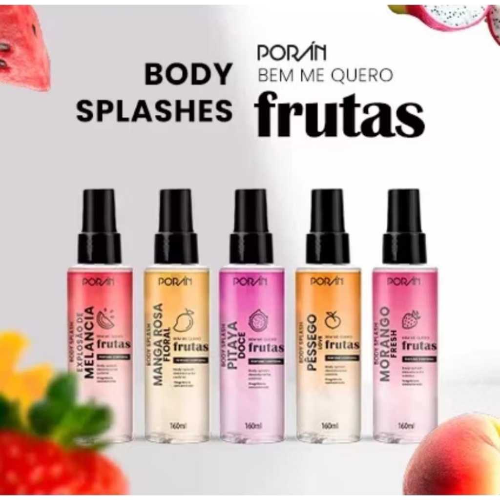 KIT Body Splash Feminino Perfume Corporal  Fragrâncias Linha Fruta 160ml | Original