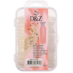 Unhas Postiças Bailarin Transparente – D&Z (120 Unidades)