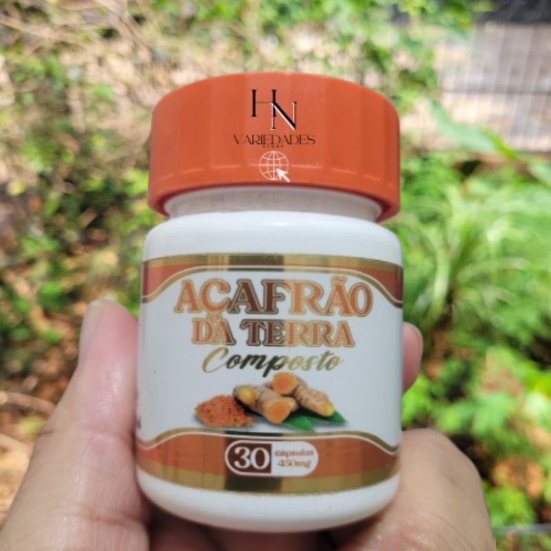 suplemento alimentar composto Açafrão da terra 450mg em Oferta na Shopee