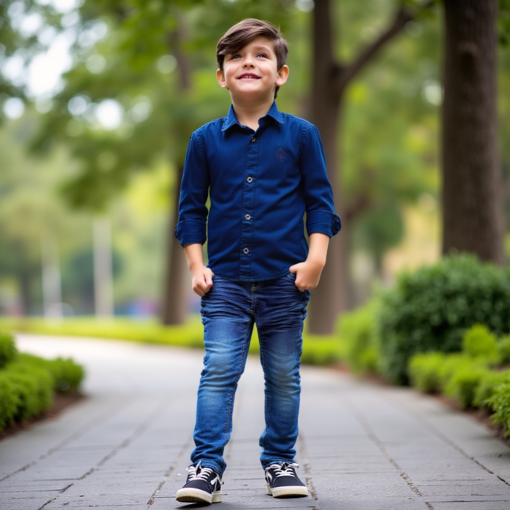 kit com camisa jeans e calça jeans skine com lycra Tam 4 6 8 anos.