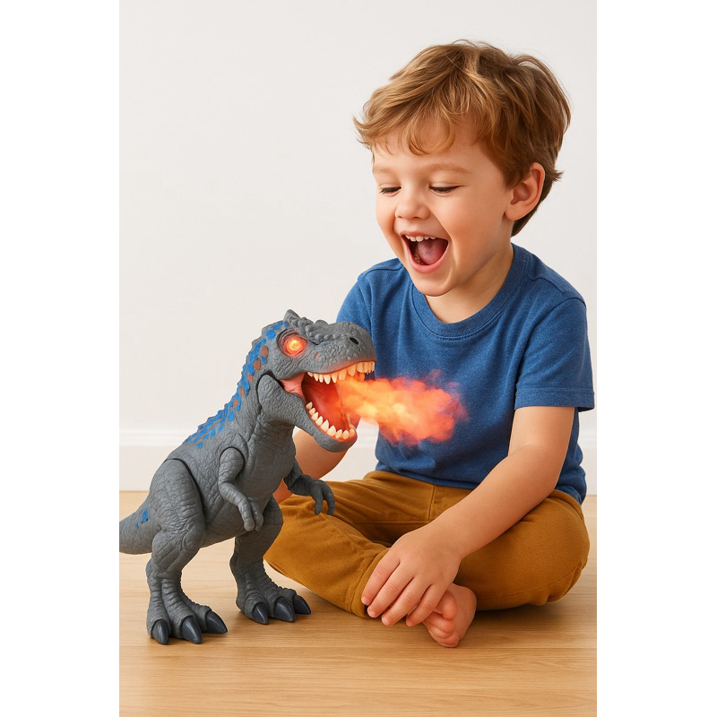 Dinossauro Grande Brinquedo Rex Solta Fumaça Anda Som Luz em Oferta na Shopee