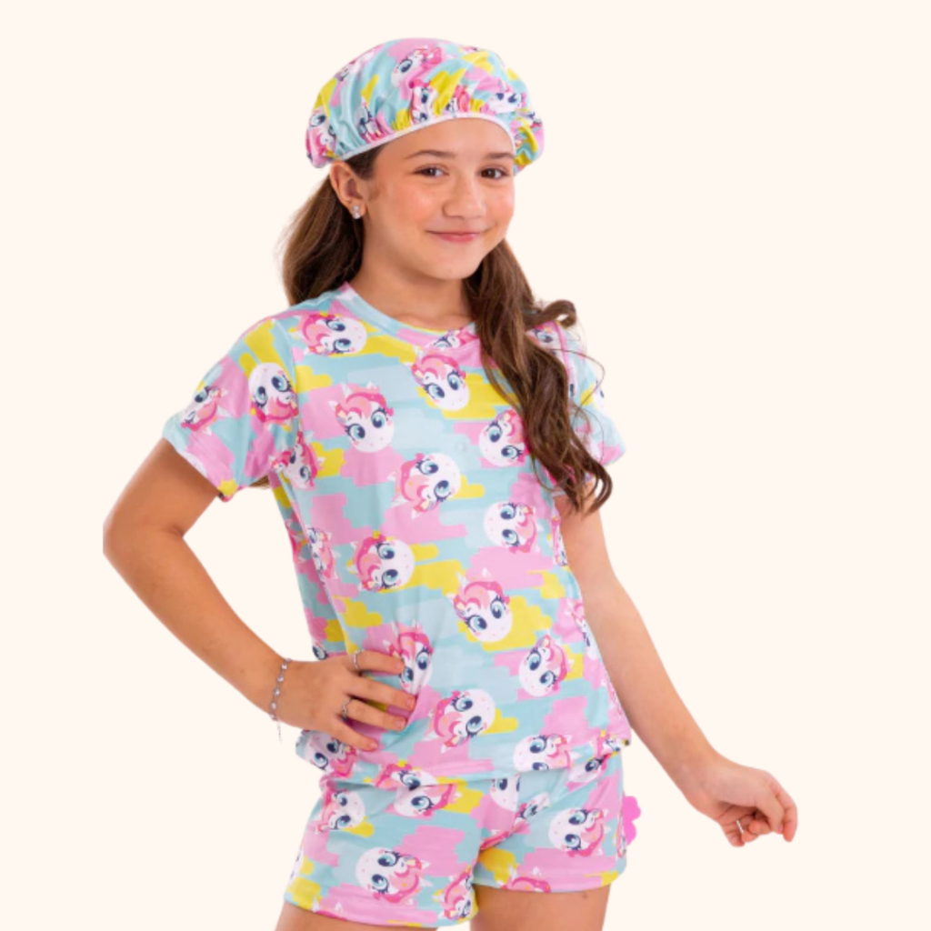 Pijama Unicórnio Exclusivo + Touca Grátis