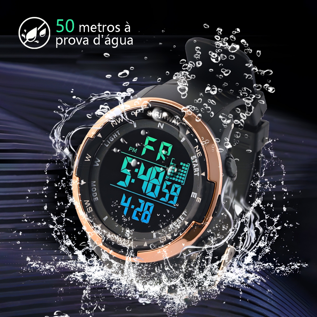 Relógio Digital Masculino 50M À Prova D Água Original Multifuncional Com Led Alarme Cronômetro em Oferta na Shopee