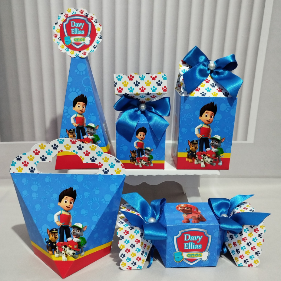 KIT CAIXINHAS PERSONALIZADAS, TEMA PATRULHA CANINA, PEGUE E MONTE, LEMBRANCINHA/ANIVERSÁRIO/DECORAÇÃO/FESTA INFANTIL