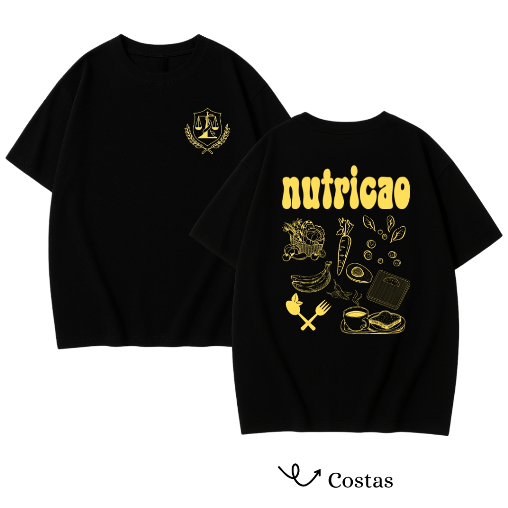 Camiseta Curso de Nutrição Faculdade Universidade Farda 100% Algodão UNISSEX Profissão Nutricionista