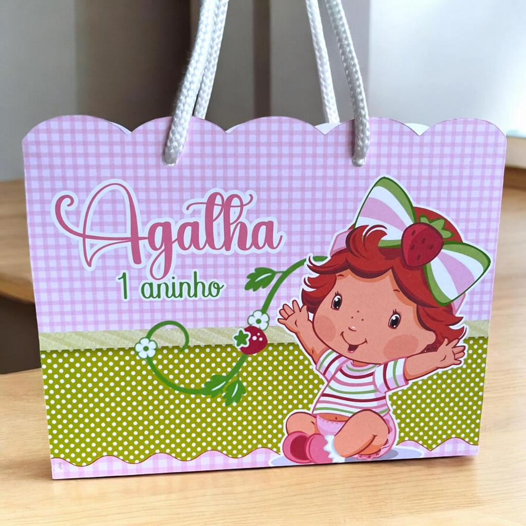 SACOLINHA MORANGUINHO BABY Personalizado | Sacolinha | Lembrancinha | Mimos  Aniversário MORANGUINHO