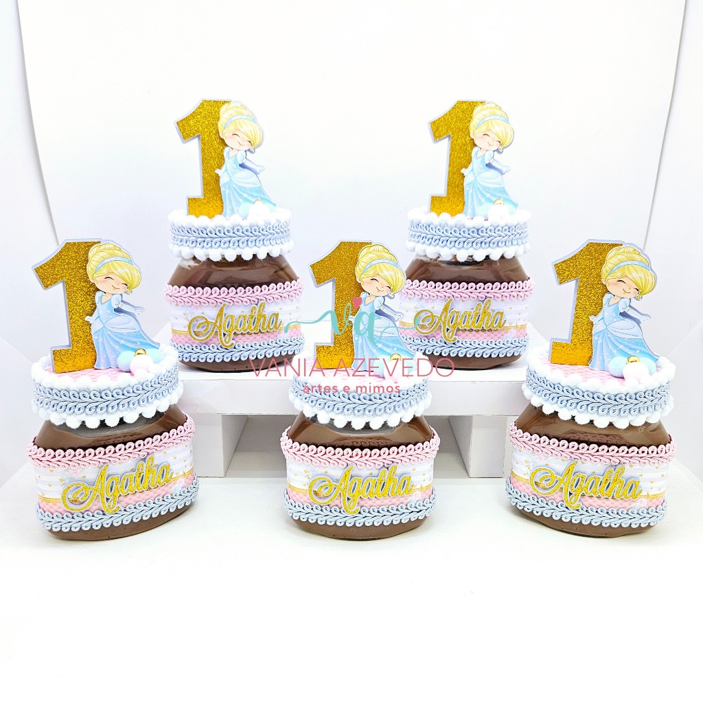 Kit Festa Luxo Cinderela Personalizados I Lembrancinhas I Festas I Aniversários I Nutella I Nutella Personalizada