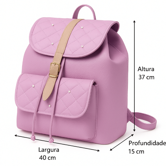 Mochila Feminina  de Couro Para Notebook Linda Moderna Escolar Facultad em Oferta na Shopee