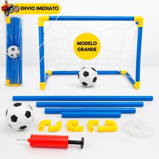 Kit Mini Trave com Rede + Bola + Bomba de Encher Trave Golzinho Futebol Infantil em Oferta na Shopee